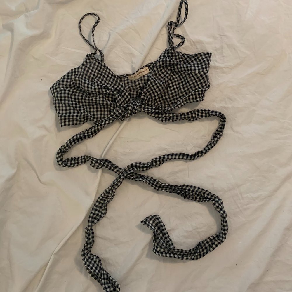 gingham strappy american threads crop top